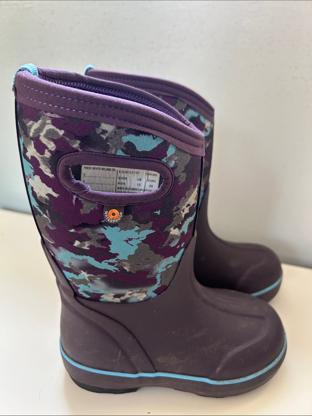 Bogs Classic II Camo Texture Rain/Snow Boot Plum Multi
